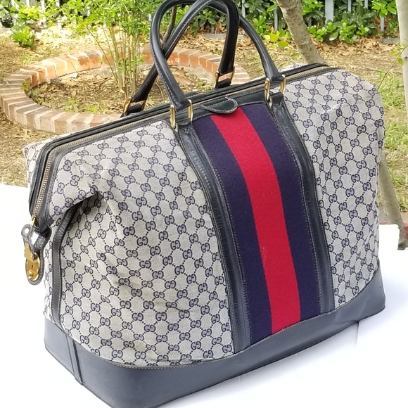 Extra pics for Rare Vintage Gucci web travel weekender Boston Train Case luggage - Picture 6 of 16